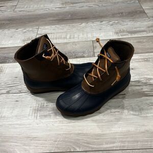Sperry Syren Gulf duck boots brown and navy size 9
